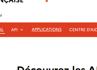 Menu Applications PISTE