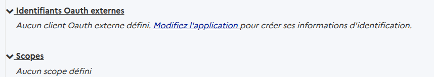 Lien Modifiez l'application