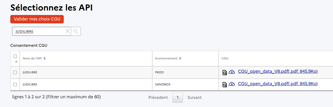 Recherche JUDILIBRE dans les CGU